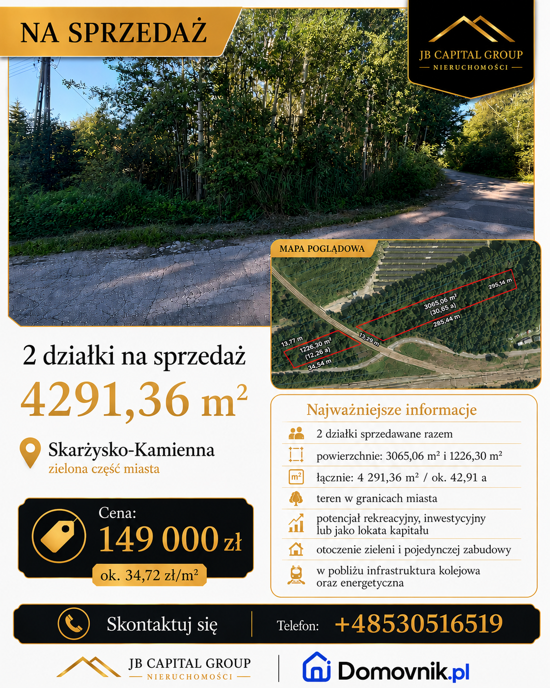 Pakiet 2 działek w zielonej części Skarżyska-Kamiennej – 4 291 m² – Skarżysko-Kamienna – zdjęcie 4
